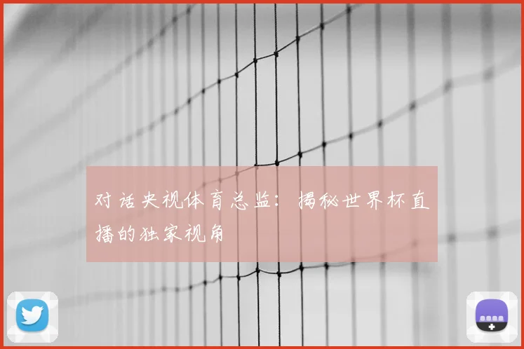 对话央视体育总监：揭秘世界杯直播的独家视角